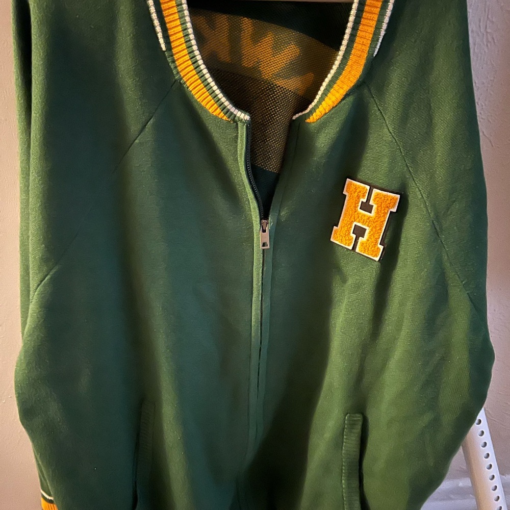 Green Varsity Jacket with Yellow H Patch [Stranger Things]